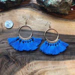 Denim Blue Lightweight Chandelier Earrings